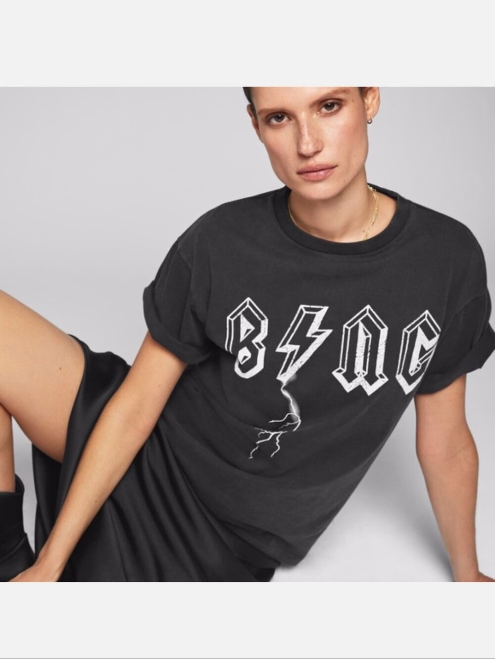 ANINE BING LIGHTING BOLT LOGO TEE TSHIRT
